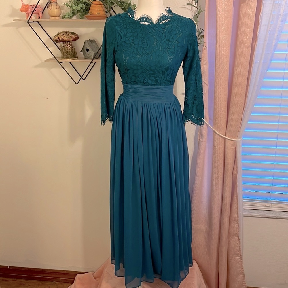 Blue Dainty Jewells Dress W/ Lace